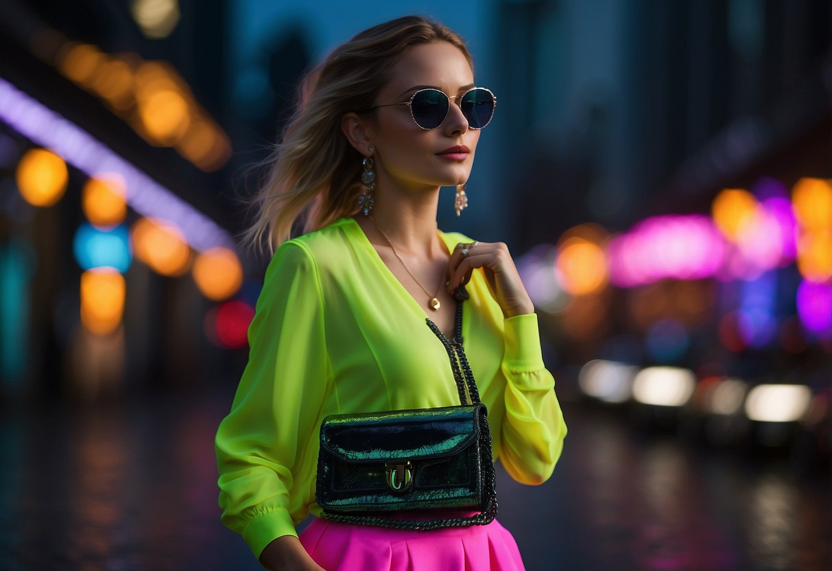 A vibrant neon outfit styled with accessories for casual, formal, and sporty occasions